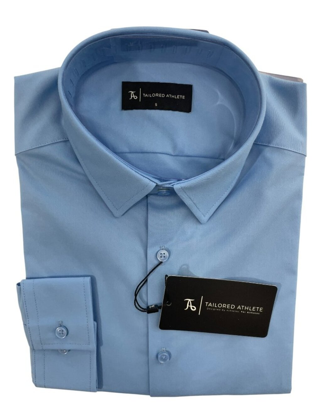 Tailored Athlete Muscle Fit Dress Shirt Mid Blue Men's Size Small MSRP$138 NWT - Picture 1 of 7